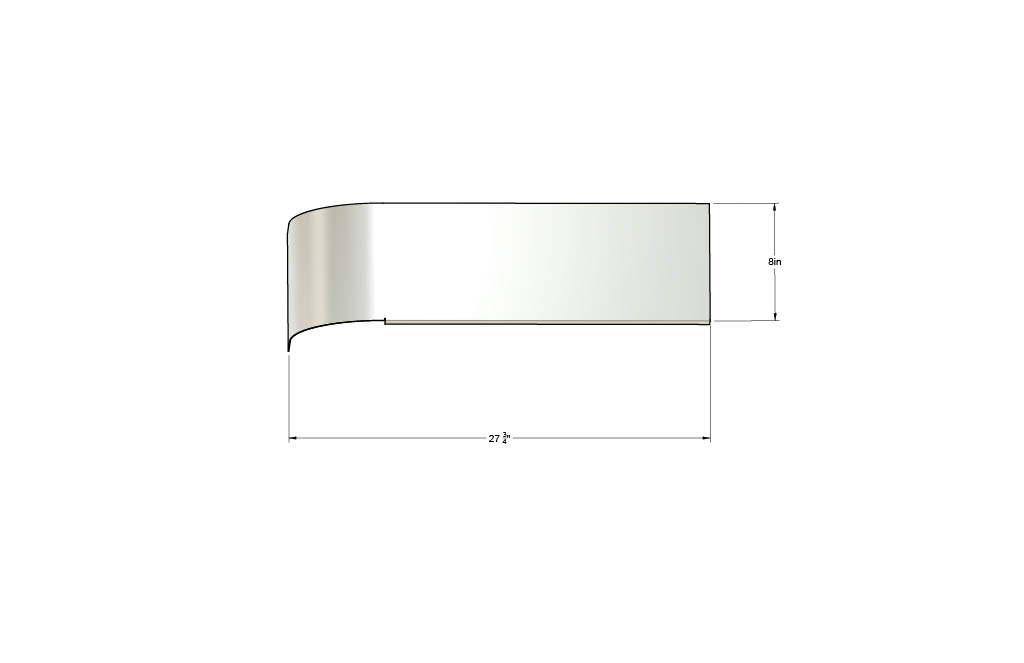 CO-301L  Collins Rear Lower Tag Panel to Bumper Left.